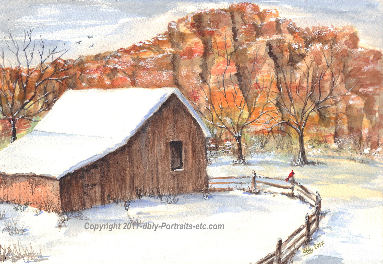 Barn with Red Rocks